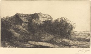 丘の中腹にあるコテージ 作： Alphonse Legros