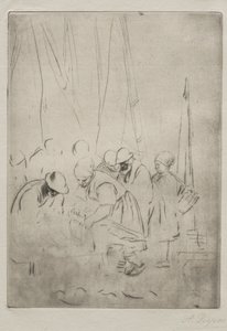 ブローニュの埠頭の漁師 作： Alphonse Legros
