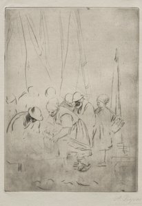 ブローニュの埠頭の漁師。 作： Alphonse Legros