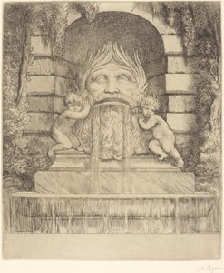 噴水: グロテスク、子供、洗面器 ウネ噴水: 仮面舞踏会、ファンとバッサン。 作： Alphonse Legros