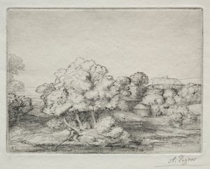 湖の近くのハムレット 作： Alphonse Legros