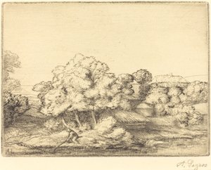湖の近くのハムレット 作： Alphonse Legros