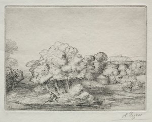 湖の近くのハムレット湖の近くのハムレット。 作： Alphonse Legros