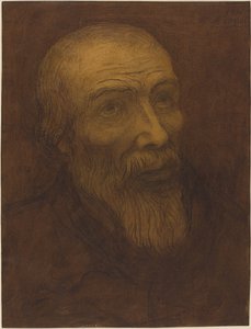 あごひげを生やしたハゲ男の頭、1906年。 作： Alphonse Legros