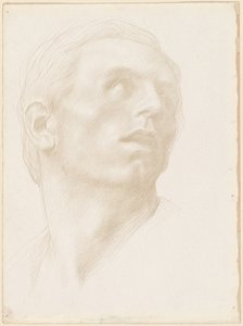 右を見上げる男の頭 作： Alphonse Legros