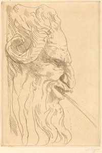 Satyr Tete de satyre の頭。 作： Alphonse Legros