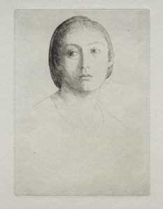 若い女の子の頭。 作： Alphonse Legros