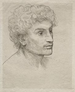 若い男の頭。 作： Alphonse Legros