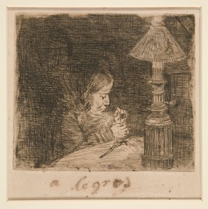 La Couseuse (裁縫の女) 作： Alphonse Legros