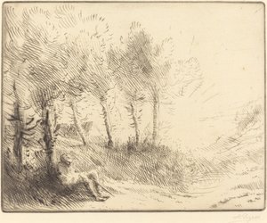 Landscape Paysage. 作： Alphonse Legros