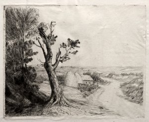 俵のある風景 作： Alphonse Legros