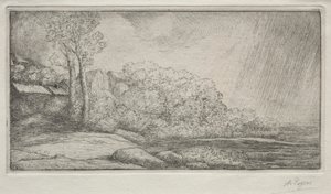 2本の木のある風景2本の木のある風景。 作： Alphonse Legros