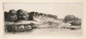 舟のある風景（一皿目） 作： Alphonse Legros