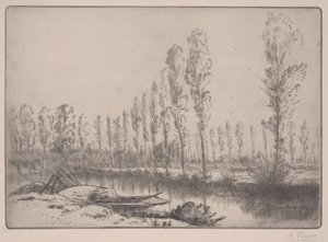 Les Tourbieres：アミアンの近く（エッチング） 作： Alphonse Legros