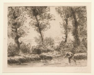Les bords de la Liane (リアーヌのほとり) 作： Alphonse Legros