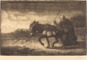 ブローニュの牛乳を注ぐ女、1皿目はブローニュのライティエール。 作： Alphonse Legros