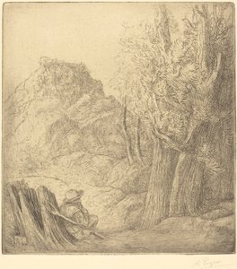古い村の旧市街。 作： Alphonse Legros