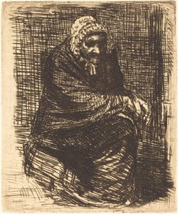 座っている老婆 座っている老婆。 作： Alphonse Legros