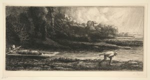 ボートの風景 作： Alphonse Legros