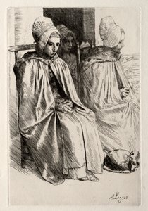 ブローニュの近所の農民の女性。 作： Alphonse Legros