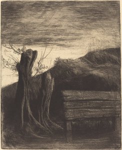 Pollard Willows Les saules tetards。 作： Alphonse Legros