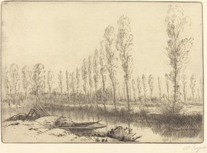 アミアン近郊のポプラ 作： Alphonse Legros