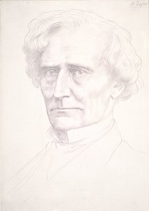 ヘクターベルリオーズの肖像画（ピンクの準備された紙のゴールドポイント） 作： Alphonse Legros