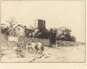 牧師館の壁 (Le mur du presbytere) 作： Alphonse Legros