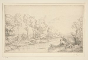 川辺で休む 作： Alphonse Legros