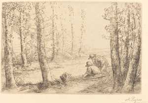 Repos au bord de la riviere 川のほとりに沿って休憩しましょう。 作： Alphonse Legros