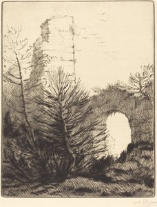 修道院の廃墟 Les rubines du monastere. 作： Alphonse Legros