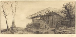丘の中腹にある羊飼いの小屋 作： Alphonse Legros