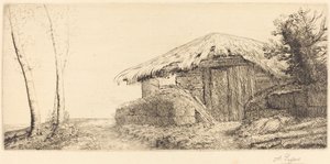 丘の中腹にある羊飼いの小屋 作： Alphonse Legros