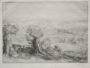 ブルゴーニュの渓谷のお土産 作： Alphonse Legros