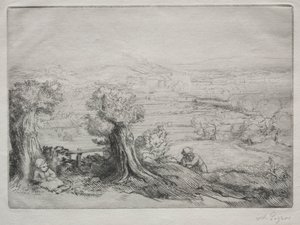 ブルゴーニュの谷の記憶。 作： Alphonse Legros