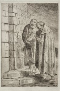 リチャード氏のドアでのセントピエールとセントポール。 作： Alphonse Legros