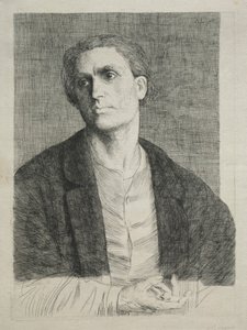 男の頭の研究。 作： Alphonse Legros
