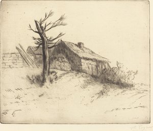 わらぶき小屋 (Chaumiere) 作： Alphonse Legros