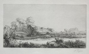 川辺の牧場 (La Ferme Sur La Rivière: Evening Effect) 作： Alphonse Legros
