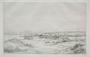 湖の近くのラプレーン湖近くの牧草地。 作： Alphonse Legros