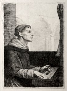 オルガンの修道士 作： Alphonse Legros