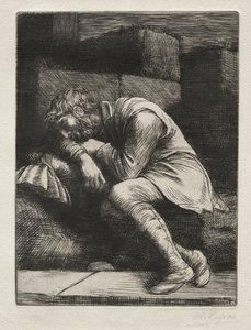 眠れる乞食。 作： Alphonse Legros