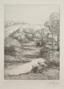 The Washing Place, called The Washerwomen (Le Lavoir, Dite "Les Laveuses") 作： Alphonse Legros