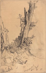 休憩中の旅行者 休憩中の旅行者。 作： Alphonse Legros