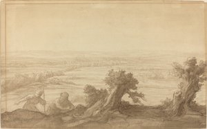 フラットカントリーの眺め、1906年。 作： Alphonse Legros