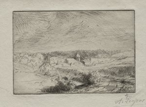 ブローニュ近くのウィミル村。 作： Alphonse Legros
