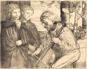 Viol Player ヴィオール奏者。 作： Alphonse Legros