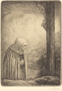 クロス ファム オ カルヴェールのふもとの女性。 作： Alphonse Legros