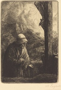クロス ファム オ カルヴェールのふもとの女性。 作： Alphonse Legros