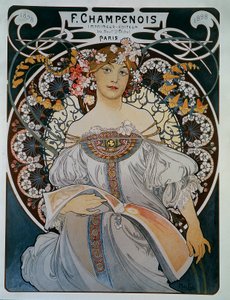 印刷出版社F.シャンペノワの広告 - ミュシャによる 作： Alphonse Mucha